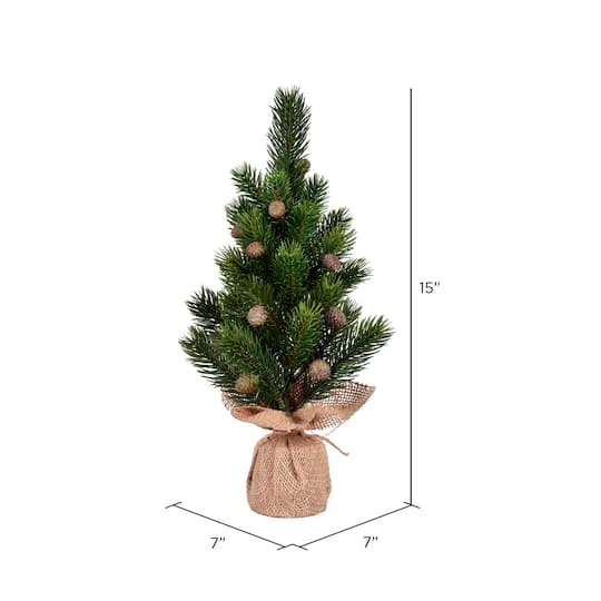15" Unlit Spruce Sapling Artificial Christmas Tree Set 3 15" Unlit Spruce Sapling Artificial Christmas Tree Set - Image 3