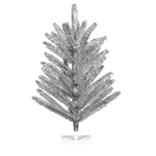 3ft. Unlit Silver Vintage Aluminum Artificial Christmas Tree 2 3ft. Unlit Silver Vintage Aluminum Artificial Christmas Tree - Image 2