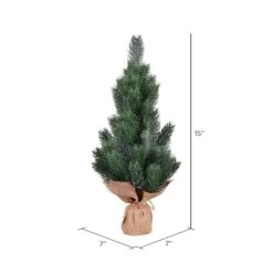 15" Unlit Blue Spruce Sapling Artificial Christmas Tree Set -Northlight Decor Store D522717S 3