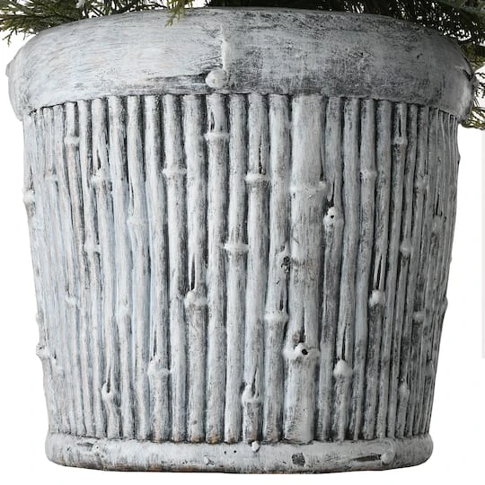 22" Pre-Lit Flocked Chiwawa Basin Pine Tree With Pinecones In Gray Pot, Clear LED Lights 7 22" Pre-Lit Flocked Chiwawa Basin Pine Tree With Pinecones In Gray Pot, Clear LED Lights - Image 7