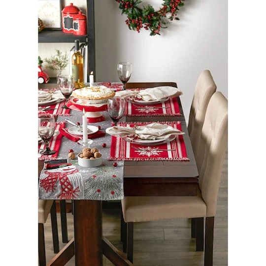 DII® Nordic Snowflake Stripe Jacquard Placemats, 4ct. 3 DII® Nordic Snowflake Stripe Jacquard Placemats, 4ct. - Image 3