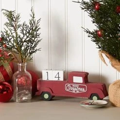 DII® Christmas Tree Truck Tabletop Block Calendar 13 DII® Christmas Tree Truck Tabletop Block Calendar -Northlight Decor Store D540036S 4