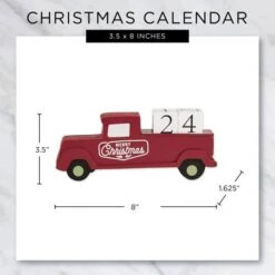 DII® Christmas Tree Truck Tabletop Block Calendar 14 DII® Christmas Tree Truck Tabletop Block Calendar -Northlight Decor Store D540036S 5