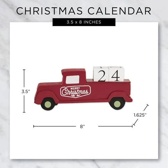 DII® Christmas Tree Truck Tabletop Block Calendar 6 DII® Christmas Tree Truck Tabletop Block Calendar - Image 6