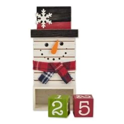 DII® Square Snowman Tabletop Block Calendar 11 DII® Square Snowman Tabletop Block Calendar -Northlight Decor Store D540038S 2