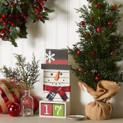 DII® Square Snowman Tabletop Block Calendar 12 DII® Square Snowman Tabletop Block Calendar -Northlight Decor Store D540038S 3