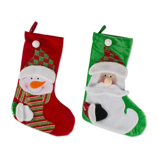 DII® Santa & Snowman Stocking Set 1 DII® Santa & Snowman Stocking Set