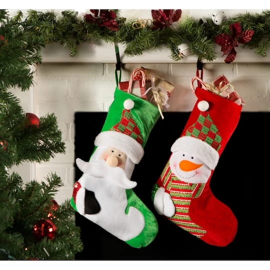 DII® Santa & Snowman Stocking Set 3 DII® Santa & Snowman Stocking Set - Image 3