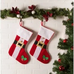 DII® Santa's Holiday Stocking Set -Northlight Decor Store D540057S 5