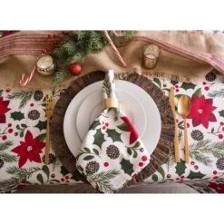 DII® 52" Woodland Christmas Tablecloth -Northlight Decor Store D540170S 5