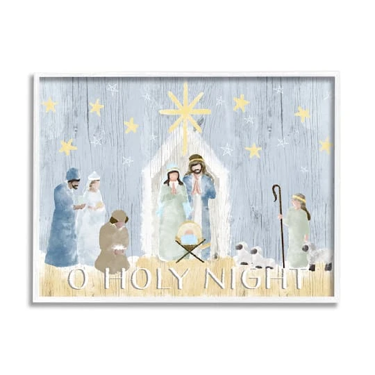 Stupell Industries Nativity Barn Stable Christmas Holiday Wall Art In White Frame 1 Stupell Industries Nativity Barn Stable Christmas Holiday Wall Art In White Frame
