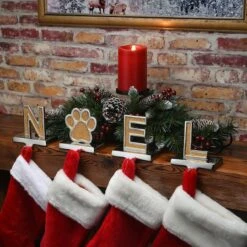 5" Gold Sparkle NOEL Stocking Holders, 4ct. 11 5" Gold Sparkle NOEL Stocking Holders, 4ct. -Northlight Decor Store D619829S 12