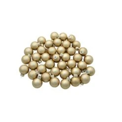 Whitehurst 40ct. 1.25" Matte Glass Ball Ornaments Gold Matte -Northlight Decor Store D623195S 12