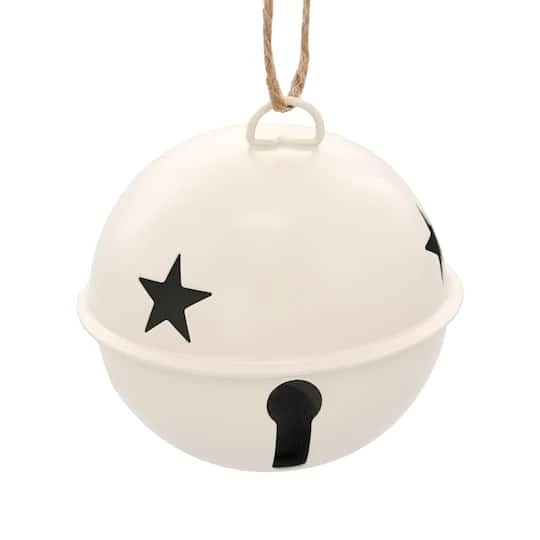 6 Pack 85mm Jingle Bell Ivory Ball Ornaments 2 6 Pack 85mm Jingle Bell Ivory Ball Ornaments - Image 2