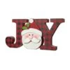Glitzhome® 11.75'' JOY Wooden Christmas Plaid Table Décor