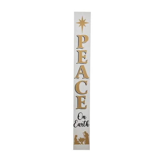 Glitzhome® 60'' PEACE Nativity Wooden Porch Sign 2 Glitzhome® 60'' PEACE Nativity Wooden Porch Sign - Image 2