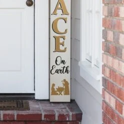 Glitzhome® 60'' PEACE Nativity Wooden Porch Sign 12 Glitzhome® 60'' PEACE Nativity Wooden Porch Sign -Northlight Decor Store D652319S 3