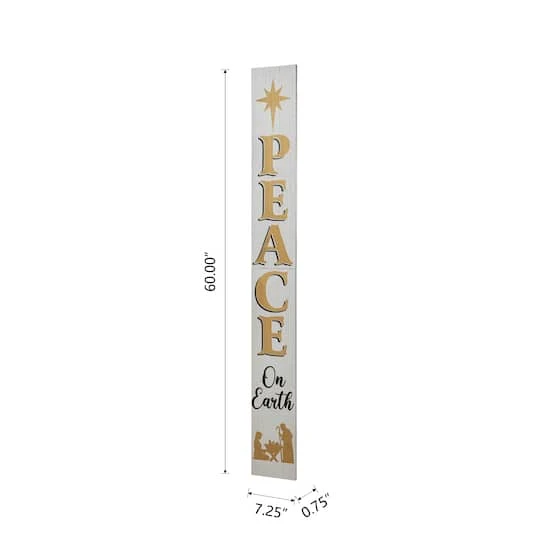 Glitzhome® 60'' PEACE Nativity Wooden Porch Sign 9 Glitzhome® 60'' PEACE Nativity Wooden Porch Sign - Image 9