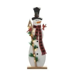 Glitzhome® 36'' Lighted Wooden Snowman Porch Décor