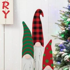 Glitzhome® 34.75'' Wooden Gnome Family Porch Décor -Northlight Decor Store D652323S 5