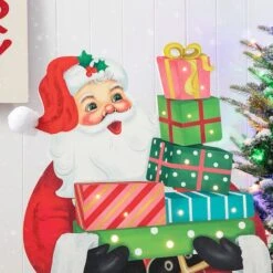 Glitzhome® 36'' Wooden Santa Gifts Porch Décor -Northlight Decor Store D652325S 5