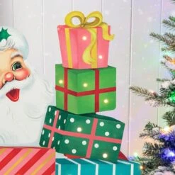 Glitzhome® 36'' Wooden Santa Gifts Porch Décor -Northlight Decor Store D652325S 7