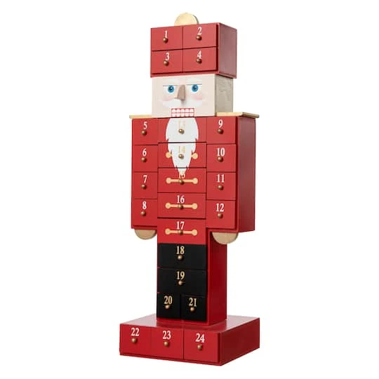 Glitzhome® 17.25'' Wooden Christmas Nutcracker Countdown Calendar Décor With Drawer 2 Glitzhome® 17.25'' Wooden Christmas Nutcracker Countdown Calendar Décor With Drawer - Image 2