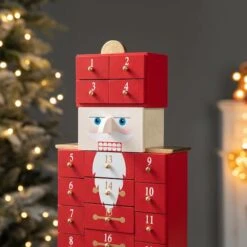 Glitzhome® 17.25'' Wooden Christmas Nutcracker Countdown Calendar Décor With Drawer 11 Glitzhome® 17.25'' Wooden Christmas Nutcracker Countdown Calendar Décor With Drawer -Northlight Decor Store D652349S 3