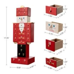 Glitzhome® 17.25'' Wooden Christmas Nutcracker Countdown Calendar Décor With Drawer 15 Glitzhome® 17.25'' Wooden Christmas Nutcracker Countdown Calendar Décor With Drawer -Northlight Decor Store D652349S 7