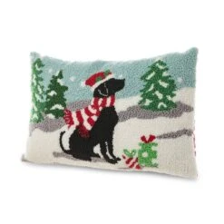 Glitzhome® Hooked Christmas Dog Pillow -Northlight Decor Store D652353S 5