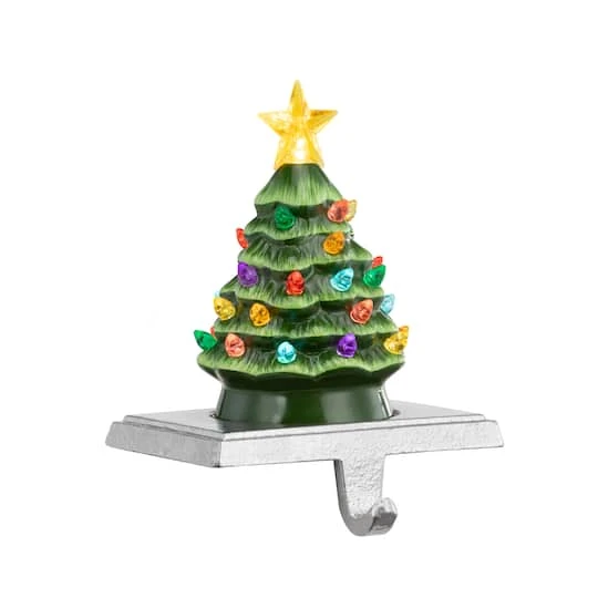 Green Tree Illuminated Stocking Hanger 1 Green Tree Illuminated Stocking Hanger