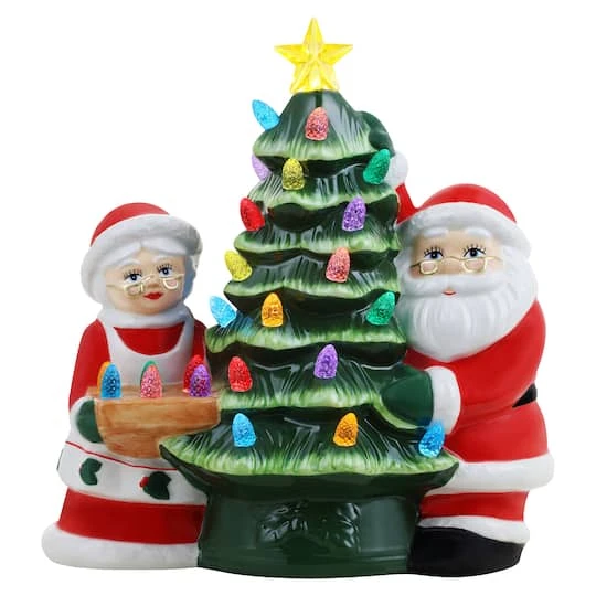 9.25" Santa & Mrs. Claus Nostalgic Tree 2 9.25" Santa & Mrs. Claus Nostalgic Tree - Image 2