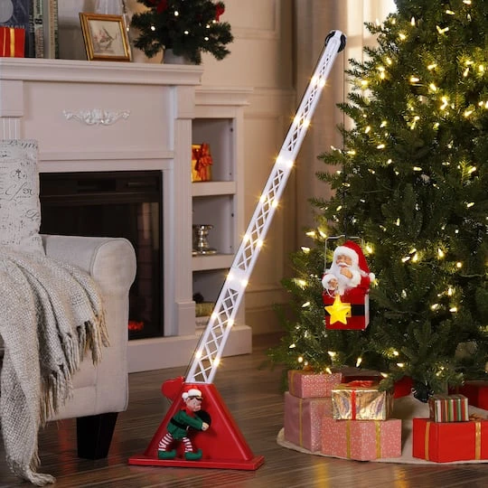 44" Santa's LED Christmas Crane 3 44" Santa's LED Christmas Crane - Image 3