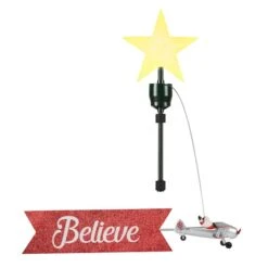 Santa's Biplane Animated Tree Topper With Banner 7 Santa's Biplane Animated Tree Topper With Banner -Northlight Decor Store D657883S 2