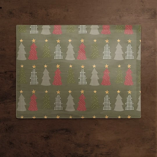 Green Tree Pattern Cotton Twill Placemat 3 Green Tree Pattern Cotton Twill Placemat - Image 3