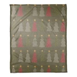 Green Tree Pattern Coral Fleece Blanket
