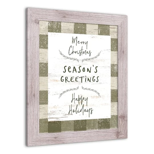 Green Buffalo Check Holiday Phrases Print In Western White Frame 3 Green Buffalo Check Holiday Phrases Print In Western White Frame - Image 3