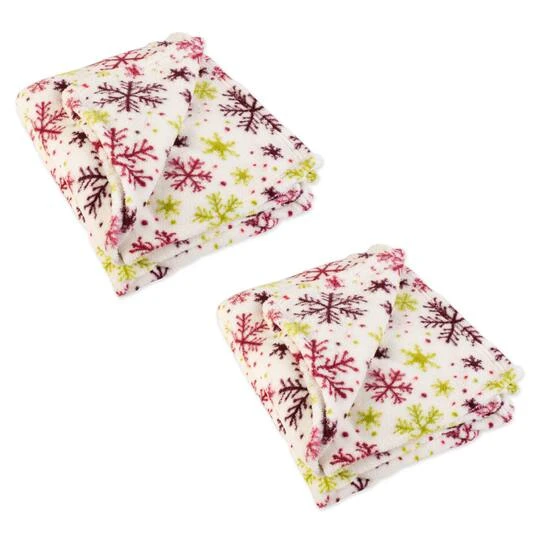 DII® Holiday 2-Pack Snowflake Plush Fleece Blanket 1 DII® Holiday 2-Pack Snowflake Plush Fleece Blanket