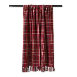 DII® Tartan Holly Plaid Recycled Cotton Throw -Northlight Decor Store D663091S 2