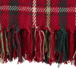 DII® Tartan Holly Plaid Recycled Cotton Throw -Northlight Decor Store D663091S 3