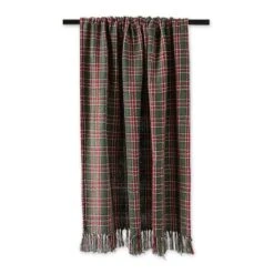 DII® O Christmas Tree Plaid Recycled Cotton Throw -Northlight Decor Store D663092S 2