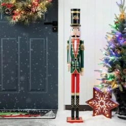 Glitzhome® 3.5ft. Wooden Christmas Soldier Nutcracker -Northlight Decor Store D670513S 3
