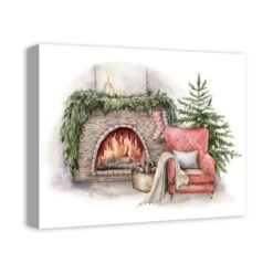 Cozy Fireplace Canvas Wall Art -Northlight Decor Store D673230S 2