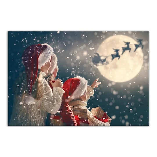 Magical Santa Sleigh Scene Canvas Wall Art 2 Magical Santa Sleigh Scene Canvas Wall Art - Image 2