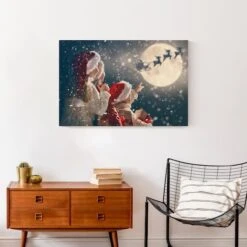 Magical Santa Sleigh Scene Canvas Wall Art 10 Magical Santa Sleigh Scene Canvas Wall Art -Northlight Decor Store D673232S 4