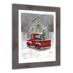 Snowy Christmas Truck Western Gray Framed Print 6 Snowy Christmas Truck Western Gray Framed Print -Northlight Decor Store D673237S 2