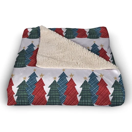 Christmas Tree Trio Sherpa Fleece Blanket 3 Christmas Tree Trio Sherpa Fleece Blanket - Image 3