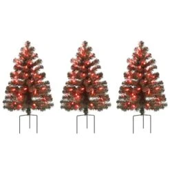 3ct. Pre-Lit Alexa Enabled Pathway Artificial Christmas Tree Set -Northlight Decor Store D674164S 2
