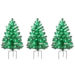 3ct. Pre-Lit Alexa Enabled Pathway Artificial Christmas Tree Set -Northlight Decor Store D674164S 3