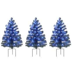 3ct. Pre-Lit Alexa Enabled Pathway Artificial Christmas Tree Set -Northlight Decor Store D674164S 4